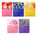 Bioaqua 5Pcs Moisturizing Face Sheet Mask Improving Dryness blueberry , Strawberry , Orange , Rose , Lavender Sheet Mask. 