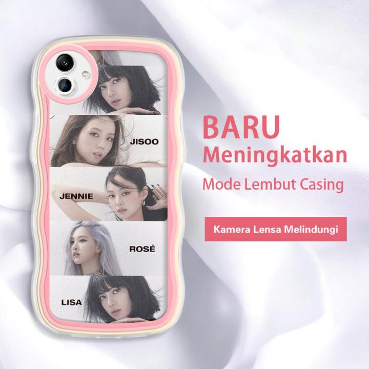FELMYST BLACKPINK Case For Samsung A04 3D Kor Girl Groups INS JISOO LISA JENNIE ROSE Mobile Phone Casing Shockproof Soft Shell Back Cover