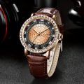 LIGE Women's Watch Luxury Rhinestone Quartz Watch Vintage Floral Engraved Analog PU Leather Wrist Watch Clock Montre Femme. 
