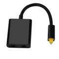 【MIGA PALAZA】 Dual Port Adapter Audio Toslink Digital Optical Audio Splitter Adapter Audio Cable 1 in 2 out - intl. 