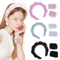 3pcs Spa Headband For Washing Face Wristband Set Sponge Makeup Headband Wrist Towels Bubble Hairband For Women Hair Accessories Yao Store. 