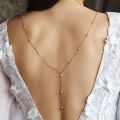 Rhinestone Inlaid Long Drop Bridal Back Necklace Lady Body Chain Wedding Jewelry Rhinestone Inlaid Long Drop Body Chain All matc. 