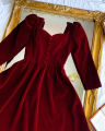 Elegant Long Velvet Frock for Women - Party Wear Velvet Dresses for Women. 