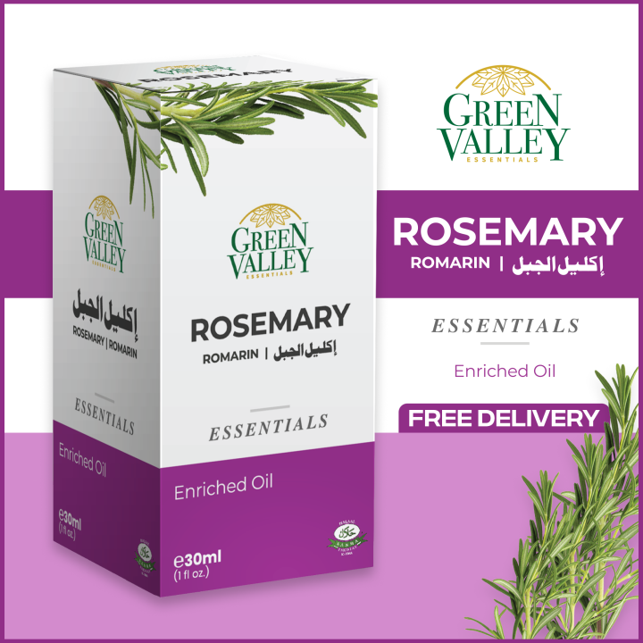 Green Valley Rosemary Oil – 30ml | Hair Growth, Dandruff Control, Improved Texture & Shine, Pore & Wrinkle Reduction