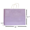Paper Bags kraft paper gift bag with Twisted Rope Handle  - size 16 x 5.5 x 12.1 inches pack of 12 pcs. 