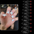 500Pcs Duck Feet Style Nail Tips Clear Duck Feet Fan Flare Extension Patch for Acrylic Nails 12Size Half Cover Acrylic Nail Tips. 