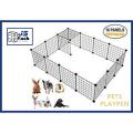16 panels Portable DIY Pet Playpen Animal Crate DIY Metal Wire Kennel Extendable Pet Fence Bunny Cage For Puppy Rabbit Small Animal Pen. 