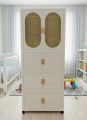 Portable Kids Closet Children's Wardrobe Collapsible Plastic Large Baby Clothes Cabinet Bedroom Nursery Armoire Quick Install Toddler Dresser with Hanging Rod and Door,Large 2 Cubes,White. 
