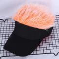 Men Women Casual Concise Sunshade Adjustable Sun Visor Baseball Cap with Spiked Hairs Wig Baseball Hat with Spiked Hair Hat. 