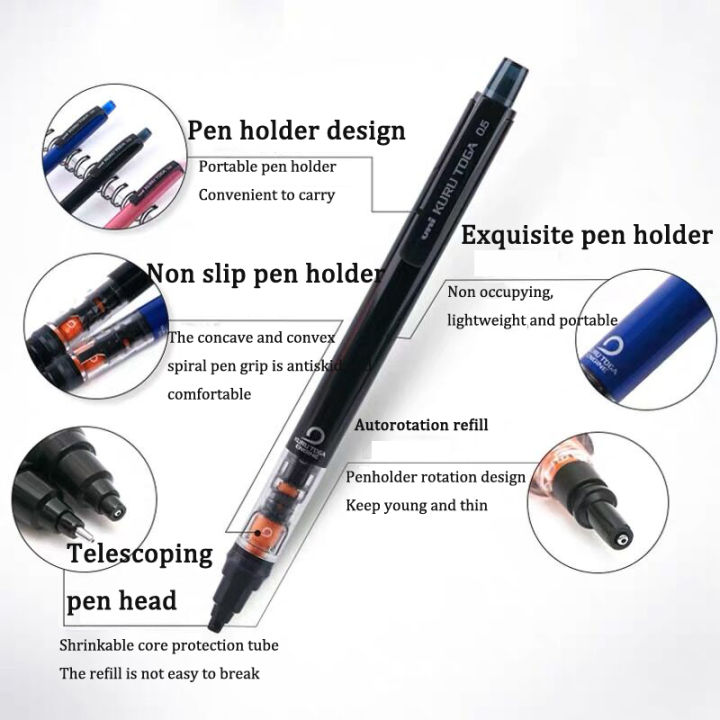 2024%20UNI%20Mechanical%20Pencil%20Rotation%20Tip%200.5MM%20Retractable%20Lead%20Automatic%20Pencil%20Student%20Stationery%20Kuru%20Toga%20Sketch%20Drawing%20Writing%20Myhappinessisyou%20-%20Image%204