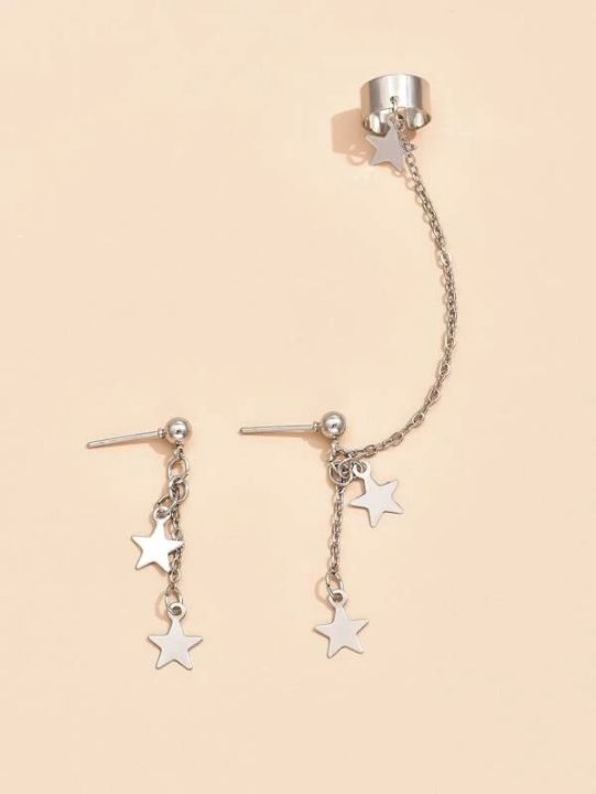 Pair%20of%20Star%20Ear%20Cuffs%20having%20long%20chain%20in%20silver%20color%20-%20hanging%20ear%20cuff%20earring%20-%20long%20chain%20ear%20cuffs%20earrings%20for%20women%20-%20girls%20-%20best%20jewelry%20gift%20set%20-%20artificial%20jewelry%20-%20Image%207