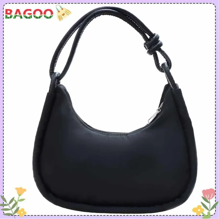 %7B%20BAGOO%20%7D%20Fashion%20Nylon%20Half%20Moon%20Crescent%20Handbag%20Pure%20Zipper%20Portable%20Shoulder%20Tote%20Bag%20-%20Image%202