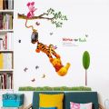 Cartoon Winnie Pooh Friends Tree Wall Stickers For Kids Room Boy Home Decor Wall Decals Nursery Decoration Poster. 