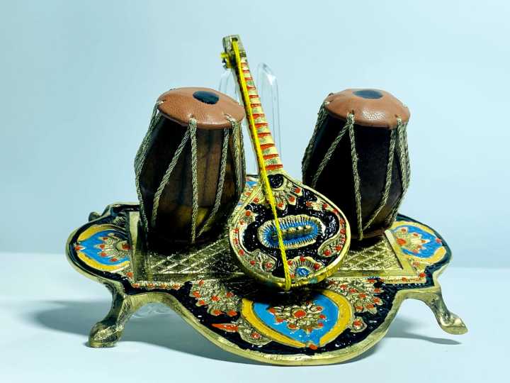 Handmade Brass Sangeet Set - Classical Music Lover's Decorative Piece | Brass Décor | Handicraft Decoration | Brass Decoration Pieces