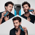 BRAUN Series 3 Shave&Style 310BT Wet & Dry shaver with trimmer head and 5 combs, black / blue.. 