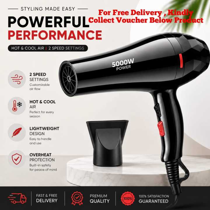 Hair Dryer - Professional Hair Dryer, Hair Dryer Machine Hot & Cold 2 in 1, Protect Hair For Both Men & Women