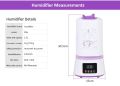 2.5 Liter Air Humidifier | Negative Ion Purification | Aroma Diffuser |  with color changing LED Night Light. 