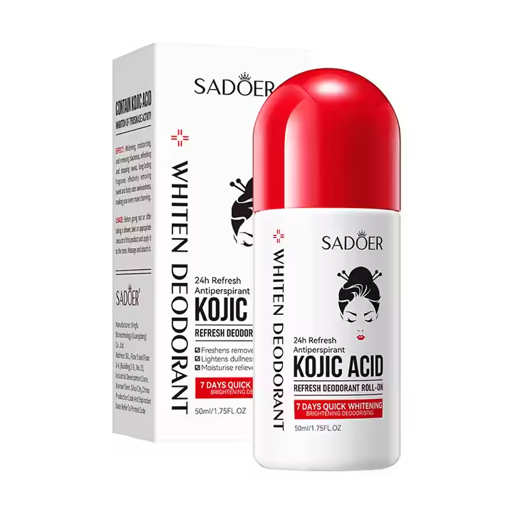 SADOER Kojic Acid Roll On Deodorant Fragrance Deep Deodorization Antiperspirant Portable Refreshing Deodorant for Removing Body Odor SD33659
