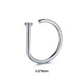 New Curved Barbells Fake Nose Piercing D Shaped Tragus Helix Stud Earring Hoop Septum Stainless Steel Ring Nostril Body Jewelry. 