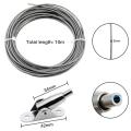 10M Stainless Steel Wire Rope Coated 2 mm Steel Rope. 