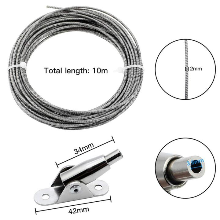 10M Stainless Steel Wire Rope Coated 2 mm Steel Rope