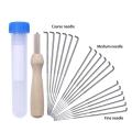 Felting Needles Kits Wool Felting DIY Supplies PIN Felting Needle Tool Set with 18 Felting Needles With Clear Bottle - silver and wood color. 