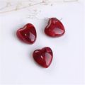 Doreen Box 10 PCs Red Heart Acrylic Beads Marble Effect for DIY Jewelry Making Beads Findings 14x14mm, Hole: Approx 2.2mm,. 