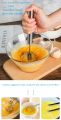 Semi-Automatic Egg Beater 12 Inches Coffee Whisker Hand Push Beater Full Length Stainless Steel Egg Whisk Manual Hand Mixer Self Turning Egg Stirrer Kitchen Egg Tools.. 
