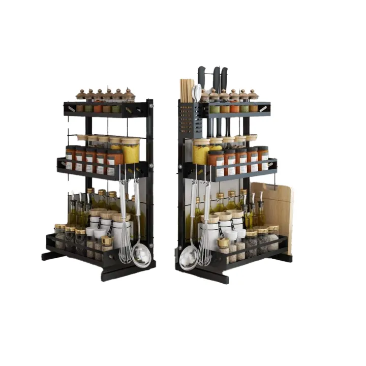 3%20Tier%20Metal%20Countertop%20Kitchen%20Spice%20Rack%20Standing%20Corner%20Shelf%20Removable%20Seasoning%20Organizer%20Jars%20Bottle%20Storage%20Knife%20Utensils%20Holder%20with%203%20Hooks,%20Black%20-%20Image%202