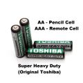 Original Toshiba cell battery for Toys & Games Aa Pencil cell - Remote cell Aaa battery for Camera Accessories AA cells AAA cells | Toshiba Green Super Heavy Duty cell 1.5 Volt. 