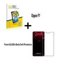 Oppo F7 Polish 2.5D Tempered Glass Screen Protector + Back Matte Protector Soft Skin Sheet Soft Film Protection For Oppo F7. 