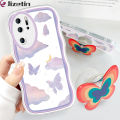 Jizetin for Huawei P30 Pro Back Cover + Free Pop Socket Colorful Butterfly Soft Wavy Shape TPU Phone Case For Girls Boys. 