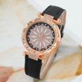 Chic and Timeless 5pcs Diamond Watch Set for Women with Leather Bracelets and Quartz Wristwatch for Ladies and Girls. 