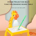 Children Painting Projection Drawing Board LED Projector Drawing Table Toys Kids Projector Painting Board Desk Projection Painting Toy Graffiti Early Education Writing Board Household Erasable Toys. 
