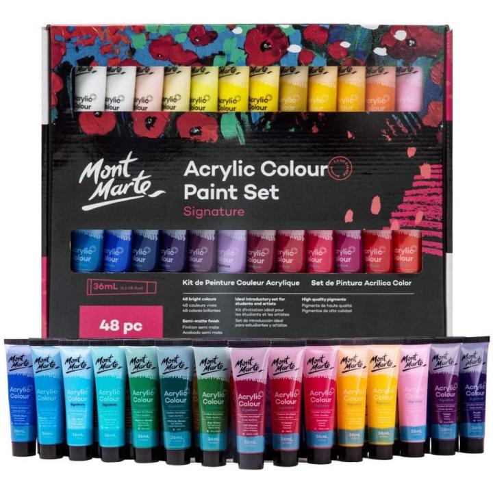 Mont Marte Signature Acrylic Paints Set 48 Pcs x 36ml