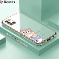 Jizetin (Free Lanyard) for Samsung A31 Back Cover Cute Dogs Luxury 6D Plating Case Side Pattern Soft Silicone Square Phone Cases. 
