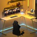 L-Shaped Gaming Desk Computer Corner Table, Home & Computer Gaming Desk, Office Workstation with Monitor Stand, Size. 