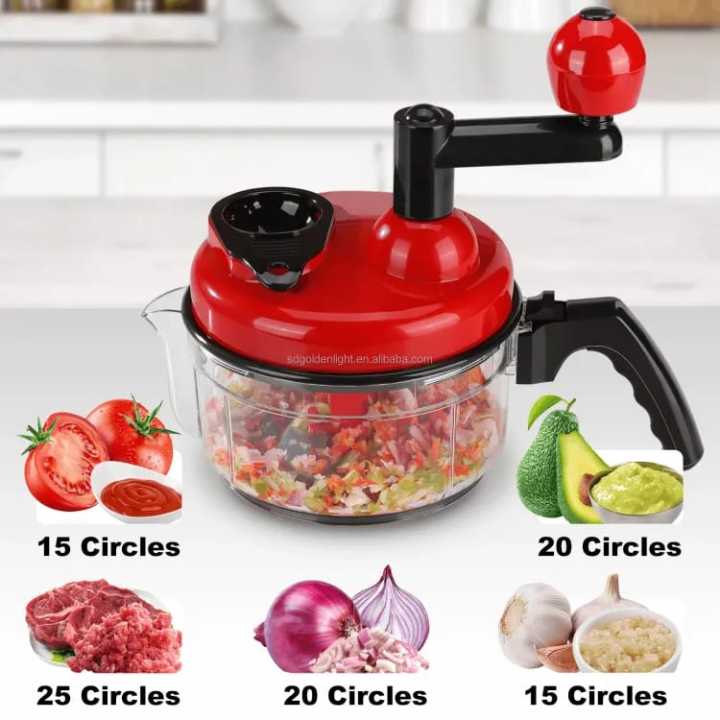 Openi -  Quick Chopper Vegetable - 1.25 L Large Capacity - Kachomer Salad Machine - Manual Food Chopper With 3 Curved Stainless Steel Blades - Handheld Vegetable Chopper/Mincer/Mixer/Blender