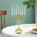 Jewish Candlestick Metal Candle Holder 7 Branch Antique Designed Height 21cm. 