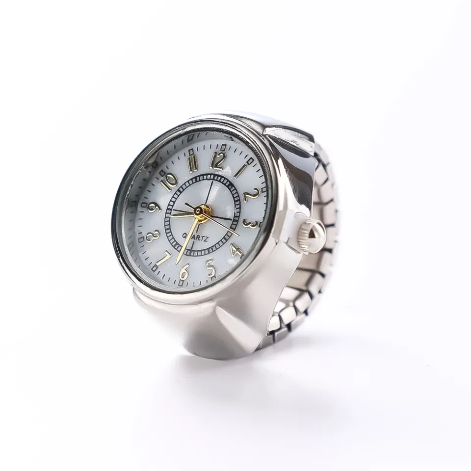 Digital Quartz Finger Watch Ring/Punk Style Alloy Pointer Elastic