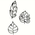 3PCS Large-Scale wall sticker Leaf Wall Art - No Feathers, Creative Home Decoration, Garden Accent, Family Wall Decoration Artwork, Add a Touch of Nature to Your Space / wall decal. 