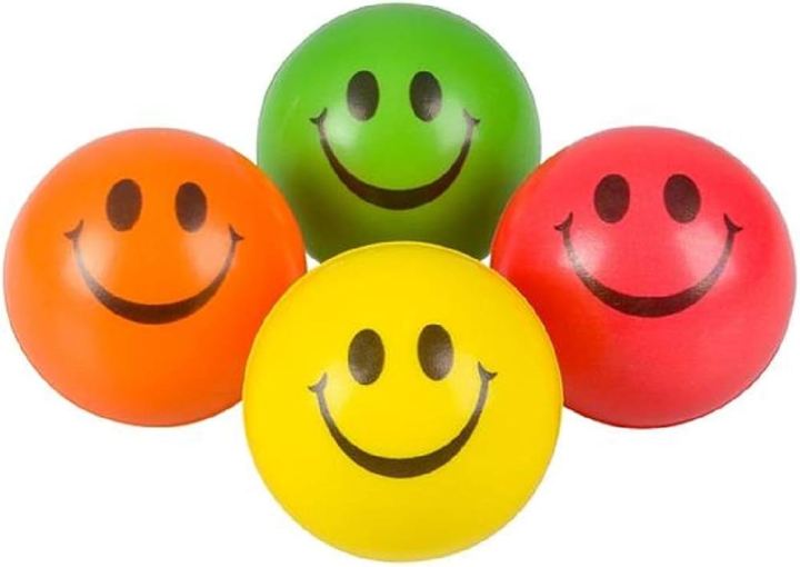 Cute Emoji Smiley Face Stress Balls –Soft Foam Funny Face Bounce Balls for Kids, Ideal Birthday Return Gifts & Party Favors