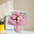 Crochet Flower Bouquet Handmade Artificial Flowers Knitted Flowers Faux Flower for Anniversary Festival Valentine's Day Gifts for Girlfriend. 