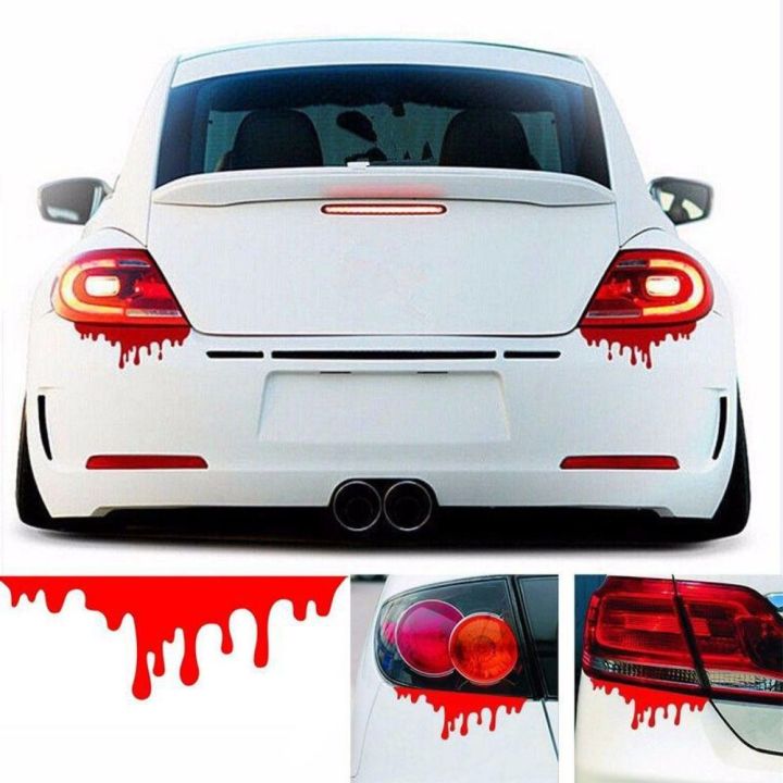 Bumper Decals Halloween Car Red Drips Stickers PET Reflective Red Car ...