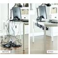 Computer TV Wire Power Supply Cable Management Under Shelf Tray Organizer. 