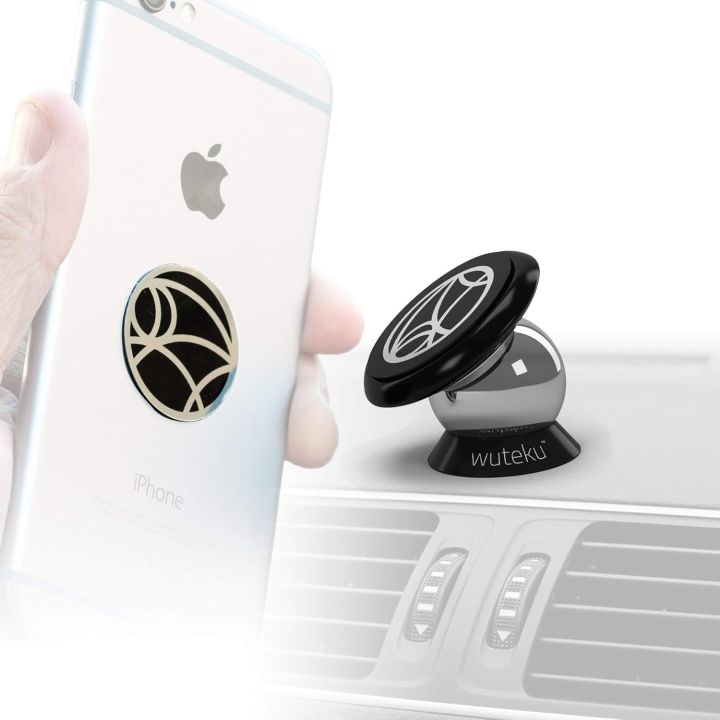 Wuteku Best Car Phone Holder Universal Magnetic Dashboard Mount - Compatible with All iPhone Models and Any Device - Can Hold Large Phones Plus (OPEN BOX)
