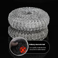 Steel Wire Ball Cleaning Supples Round Handle Design Cleaning Brush Decontamination Kitchen Cleaning Brush Dishwashing Wire Ball 1Pcs. 