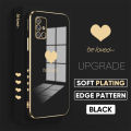 Samsung A71 5G Lover Heart Square Edge Pattern Casing Plated Phone Shell Luxury Plating Soft Phone Case. 