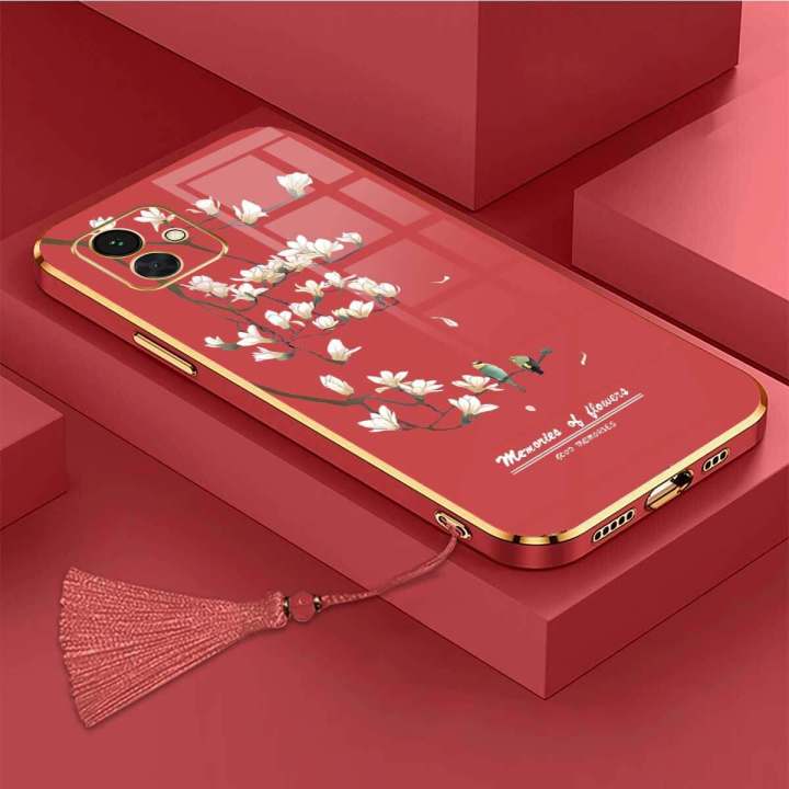 Casing%20For%20Samsung%20A04%20A04E%20samsung%20A05%20Luxury%20Beautiful%20mapies%20with%20flower%20Camera%20Protection%20Phone%20Case%20Plating%20Edges%20Silicone%20Soft%20Cover%20With%20Free%20Lanyard%20-%20Image%203