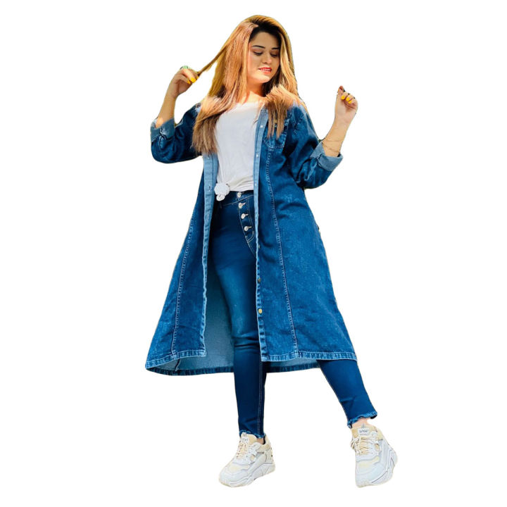 Denim Long Coat for Women